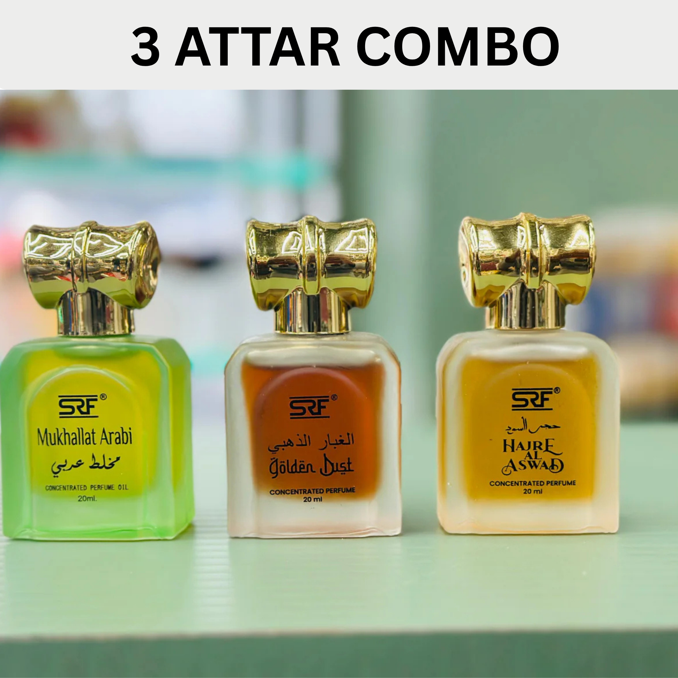 5 Attar combo 20 ml (Mukhallat Arabi, Golden Dust, Hajre Al Aswad)