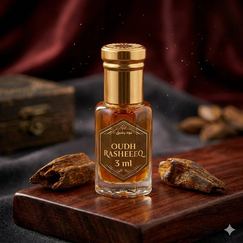 5 Attar Combo (oudh Rasheeqa- oudh Al badee- open optic- J74- Fida)