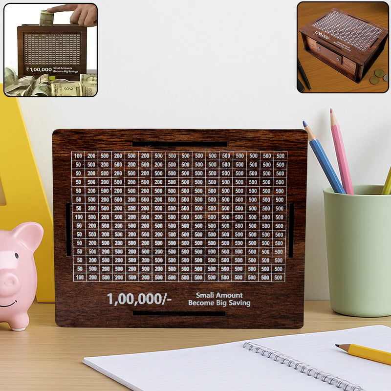 Wooden Money Piggy Bank  With Marker Pen (DR:1170S1)